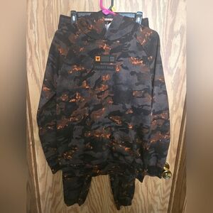 Project Rock Black & Orange Camo Hoodie, With Matching Pants